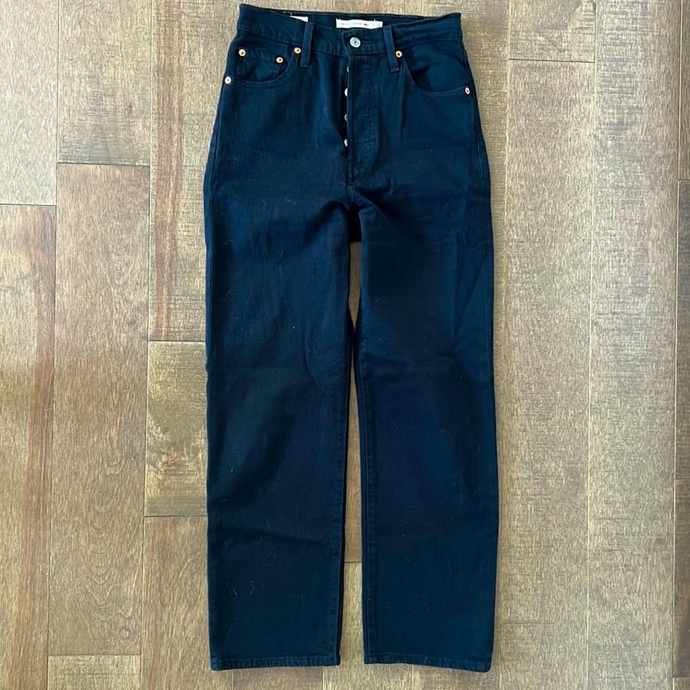 Levi’s “Ribcage Straight Ankle” Jeans in “Black Sprout” - Women’s Sz 26 x 27